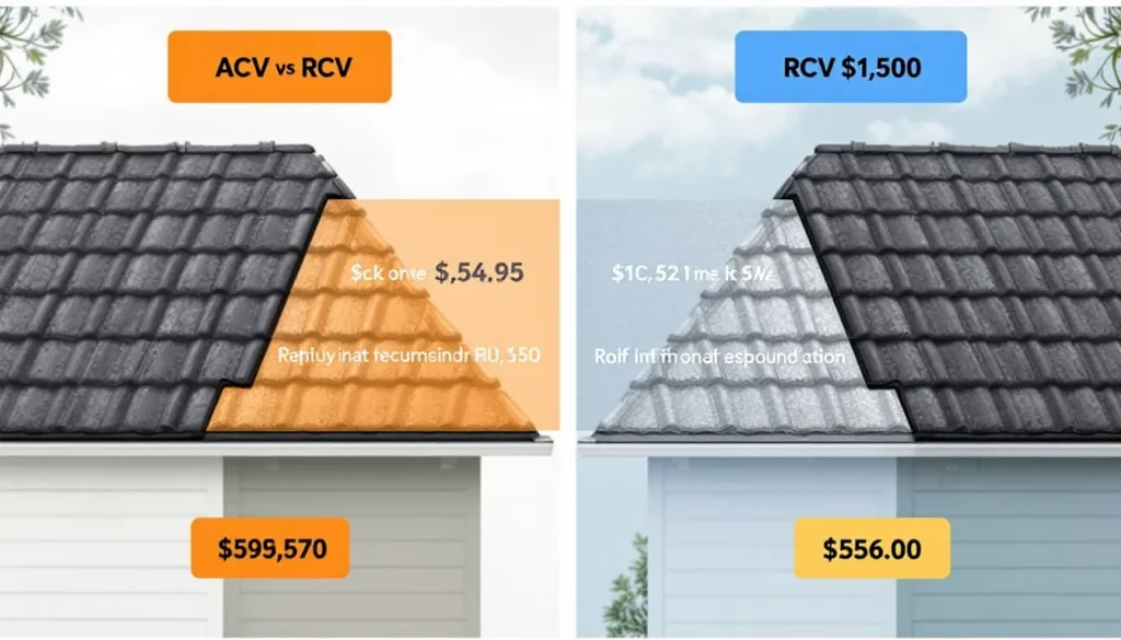 Actual Cash Value Roof: ACV vs. RCV, the Depreciation Math, and Why Your Claim Pays Less