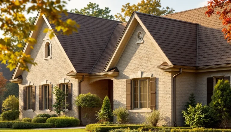 Suburban home with bronze architectural shingles