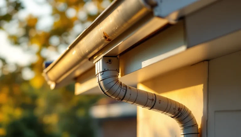 Close-up of residential fascia board and gutter system