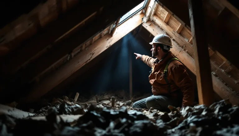 Daylight visible through a roof leak as seen from attic