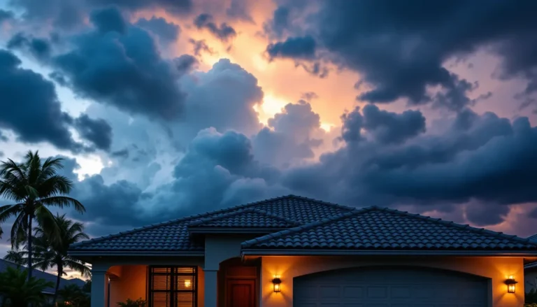 Coastal Florida home with hurricane-resistant concrete tile roof