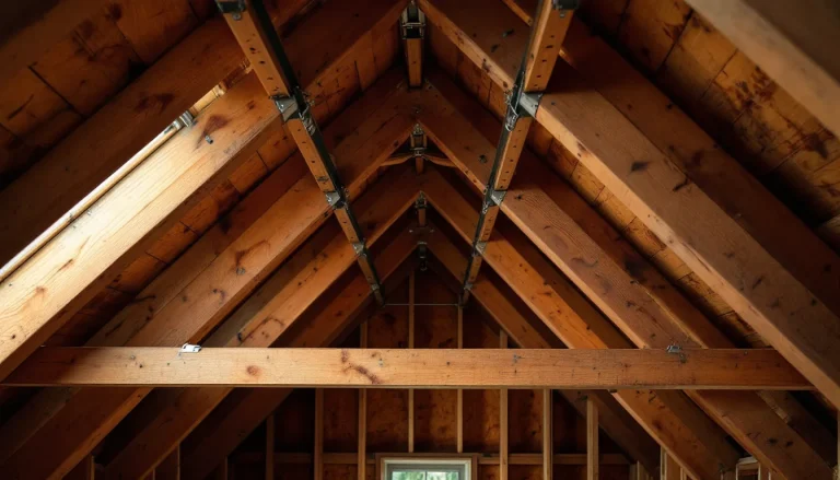 Hurricane straps connecting roof trusses to wall framing
