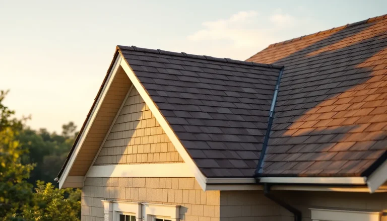 Architectural shingles in driftwood color on residential roof