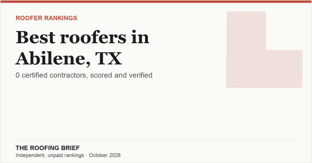 Best Roofers in Abilene, TX: Why None Is Ranked, and Who We Verified