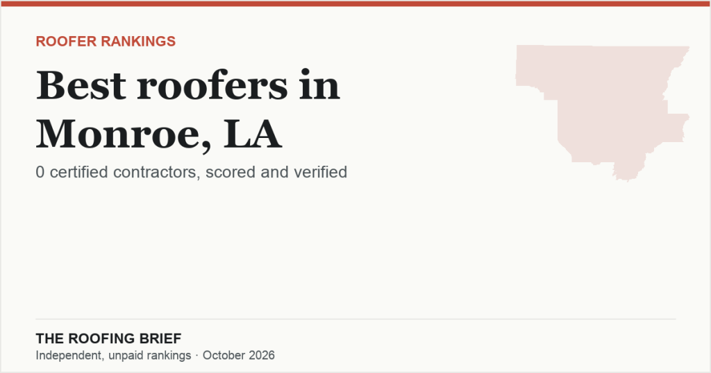 Best Roofers in Monroe, LA: Why None Is Ranked, and Who We Verified