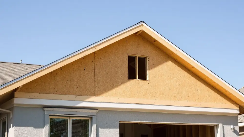 New steeper rafters framed over an existing low-slope shingle roof on a single-story ranch house